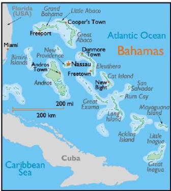 A map of the Bahama Island